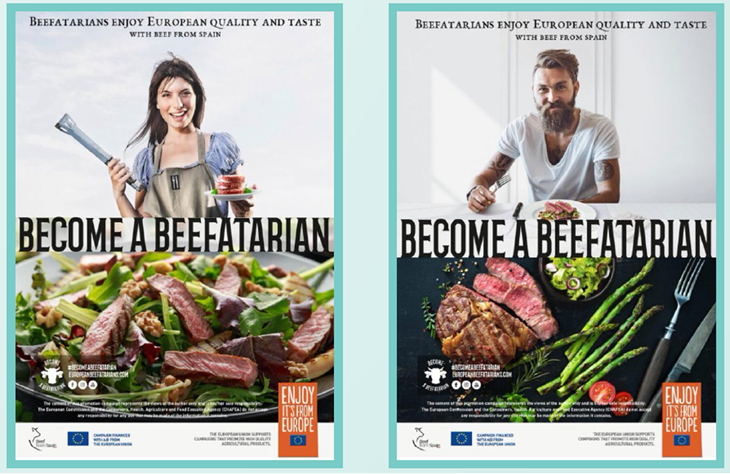 La campagna pubblicitaria finanziata dall'UE 'Become a Beefatarian'